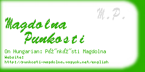 magdolna punkosti business card